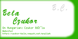 bela czukor business card